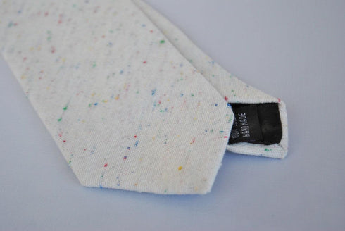 white speckled linen tie in classic width